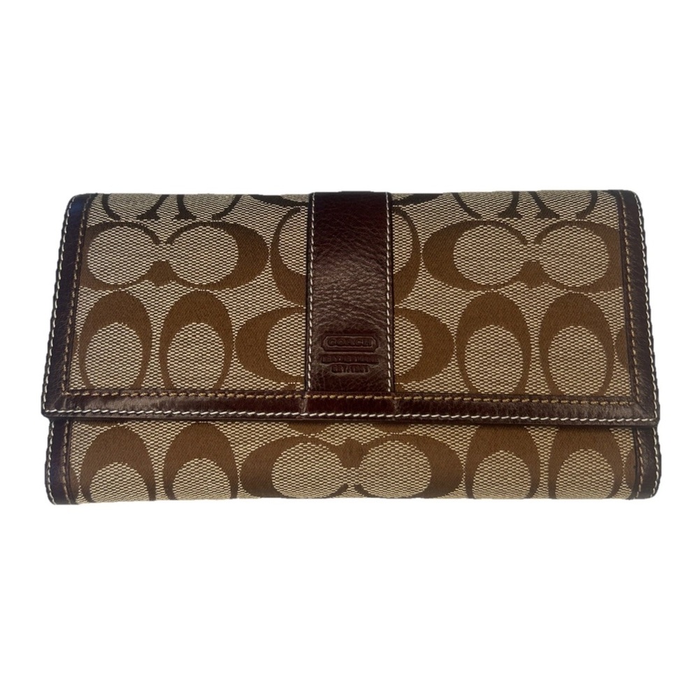 NWT Coach Hampton Signature Checkbook Wallet